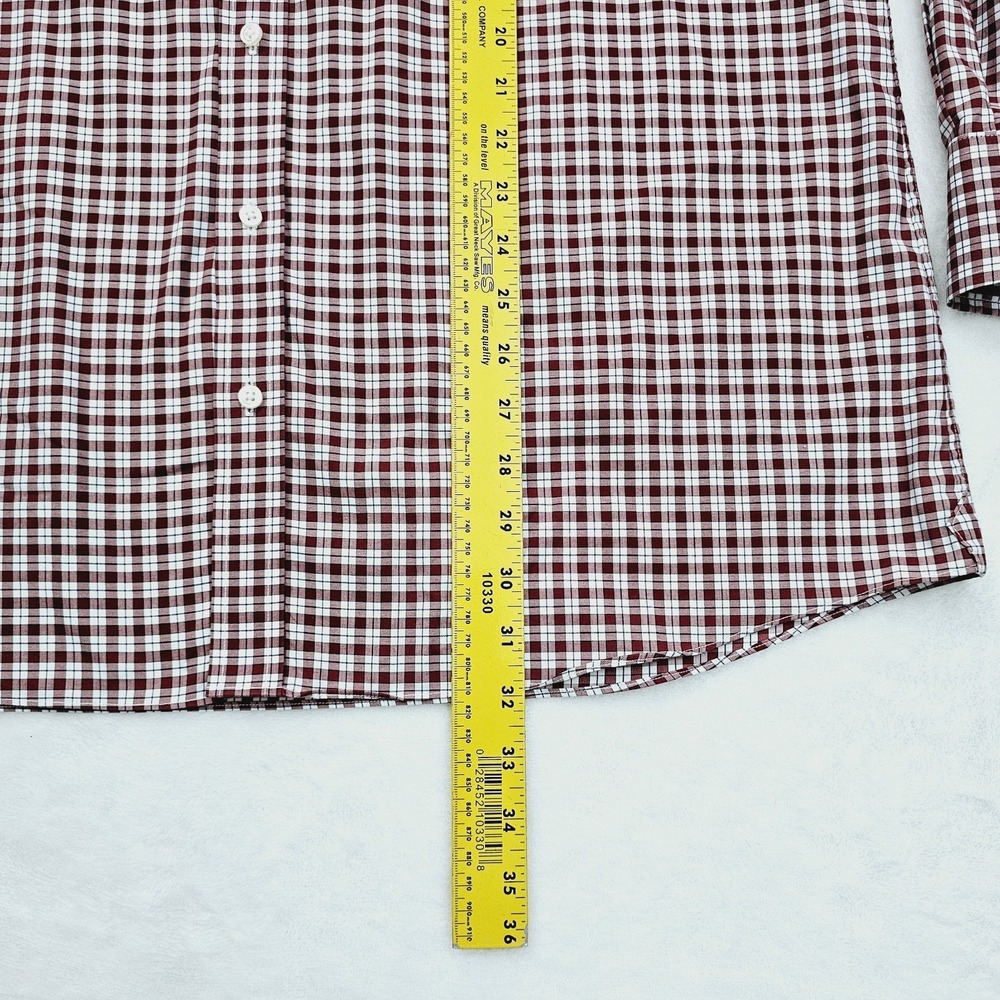 Proper Cloth Mens XL Red Gingham Check Long Sleeve Dress Shirt Button Up Preppy - Picture 7 of 9